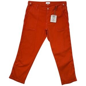 Pistola Salmon Utility Straight Crop Jeans Patch Pocket NWT Size 33